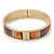 Multicoloured Enamel Hinged Bracelet Bangle In Gold Plating - 18cm L - view 6