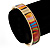 Multicoloured Enamel Hinged Bracelet Bangle In Gold Plating - 18cm L - view 2