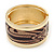 Wide 'Zebra Print' Hinged Bangle Bracelet In Gold Plating (Beige/ Black) - 18cm L - view 8