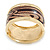 Wide 'Zebra Print' Hinged Bangle Bracelet In Gold Plating (Beige/ Black) - 18cm L - view 10