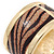 Wide 'Zebra Print' Hinged Bangle Bracelet In Gold Plating (Beige/ Black) - 18cm L - view 5