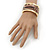 Wide 'Zebra Print' Hinged Bangle Bracelet In Gold Plating (Beige/ Black) - 18cm L - view 3