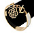 White Enamel Bangle Bracelet With Rose Charm and T-Bar Closure In Gold Plating - 19cm L - view 2