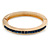 Gold Plated Dark Blue Austrian Crystal Oval Magnetic Bangle - 18cm L - view 5