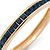 Gold Plated Dark Blue Austrian Crystal Oval Magnetic Bangle - 18cm L - view 4