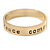 Solid Gold Plated 'Peace comes from within...' Slip-On Bangle - 19cm L - view 4