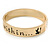 Solid Gold Plated 'Peace comes from within...' Slip-On Bangle - 19cm L - view 6