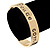 Solid Gold Plated 'Peace comes from within...' Slip-On Bangle - 19cm L - view 3