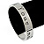 Solid Rhodium Plated 'Let Your Inner - Self Shine' Slip-On Bangle - 19cm L - view 4