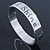 Solid Rhodium Plated 'Let Your Inner - Self Shine' Slip-On Bangle - 19cm L - view 9