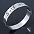 Solid Rhodium Plated 'Let Your Inner - Self Shine' Slip-On Bangle - 19cm L - view 10