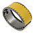 Yellow Enamel Hinged Bangle Bracelet In Gun Metal - 19cm L - view 6