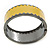 Yellow Enamel Hinged Bangle Bracelet In Gun Metal - 19cm L - view 7