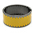 Yellow Enamel Hinged Bangle Bracelet In Gun Metal - 19cm L