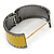 Yellow Enamel Hinged Bangle Bracelet In Gun Metal - 19cm L - view 4