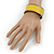Yellow Enamel Hinged Bangle Bracelet In Gun Metal - 19cm L - view 2