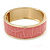 Pink Leather Style Snake Print Magnetic Bangle Bracelet In Gold Plating - 19cm L - view 6