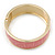 Pink Leather Style Snake Print Magnetic Bangle Bracelet In Gold Plating - 19cm L - view 8