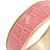 Pink Leather Style Snake Print Magnetic Bangle Bracelet In Gold Plating - 19cm L - view 3