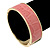 Pink Leather Style Snake Print Magnetic Bangle Bracelet In Gold Plating - 19cm L - view 5