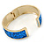 Blue Sequin Disco Magnetic Bangle Bracelet In Gold Plating - 19cm L - view 4