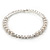 Bridal/ Prom White Simulated Pearl, Clear Crystal Flex Bracelet - Adjustable