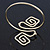 Polished Gold Tone Swirl Squares Upper Arm, Armlet Bracelet - 27cm L - Adjustable - view 4