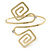 Polished Gold Tone Swirl Squares Upper Arm, Armlet Bracelet - 27cm L - Adjustable - view 9