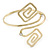 Polished Gold Tone Swirl Squares Upper Arm, Armlet Bracelet - 27cm L - Adjustable - view 2