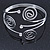 Swirl, Diamante Upper Arm, Armlet Bracelet In Silver Tone - 27cm L - Adjustable - view 7