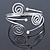 Swirl, Diamante Upper Arm, Armlet Bracelet In Silver Tone - 27cm L - Adjustable - view 9