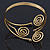 Vintage Inspired Swirl, Diamante Upper Arm, Armlet Bracelet In Gold Plating - 27cm L - Adjustable - view 4