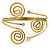 Vintage Inspired Swirl, Diamante Upper Arm, Armlet Bracelet In Gold Plating - 27cm L - Adjustable - view 12