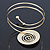 Polished Gold Tone Swirl Disk Upper Arm, Armlet Bracelet - 27cm L - view 3