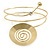 Polished Gold Tone Swirl Disk Upper Arm, Armlet Bracelet - 27cm L