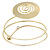 Polished Gold Tone Swirl Disk Upper Arm, Armlet Bracelet - 27cm L - view 4
