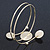 Polished Gold Tone Triple Circle Upper Arm, Armlet Bracelet - 27cm L - view 4
