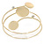 Polished Gold Tone Triple Circle Upper Arm, Armlet Bracelet - 27cm L - view 10