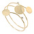 Polished Gold Tone Triple Circle Upper Arm, Armlet Bracelet - 27cm L - view 3