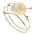 Polished Gold Tone Curved Disk, Crystal Upper Arm, Armlet Bracelet - 27cm L - view 4