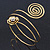 Gold Tone Crystal Flower and Swirl Circle Upper Arm, Armlet Bracelet - 27cm L - view 12