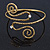 Vintage Inspired Hammered Twirl, Crystal Upper Arm, Armlet Bracelet In Antique Gold Plating - 27cm L - Adjustable - view 8