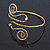 Vintage Inspired Hammered Twirl, Crystal Upper Arm, Armlet Bracelet In Antique Gold Plating - 27cm L - Adjustable - view 9