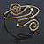 Vintage Inspired Hammered Twirl, Crystal Upper Arm, Armlet Bracelet In Antique Gold Plating - 27cm L - Adjustable - view 10
