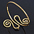 Vintage Inspired Hammered Twirl, Crystal Upper Arm, Armlet Bracelet In Antique Gold Plating - 27cm L - Adjustable - view 5