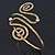 Vintage Inspired Hammered Twirl, Crystal Upper Arm, Armlet Bracelet In Antique Gold Plating - 27cm L - Adjustable - view 12