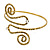 Vintage Inspired Hammered Twirl, Crystal Upper Arm, Armlet Bracelet In Antique Gold Plating - 27cm L - Adjustable - view 3