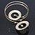 Contemporary Open Cut Circle, Crystal Upper Arm, Armlet Bracelet In Gold Plating - 27cm L - view 10
