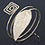 Gold Tone Leaf and Square Motif Upper Arm, Armlet Bracelet - 27cm L - view 3