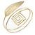 Gold Tone Leaf and Square Motif Upper Arm, Armlet Bracelet - 27cm L - view 5